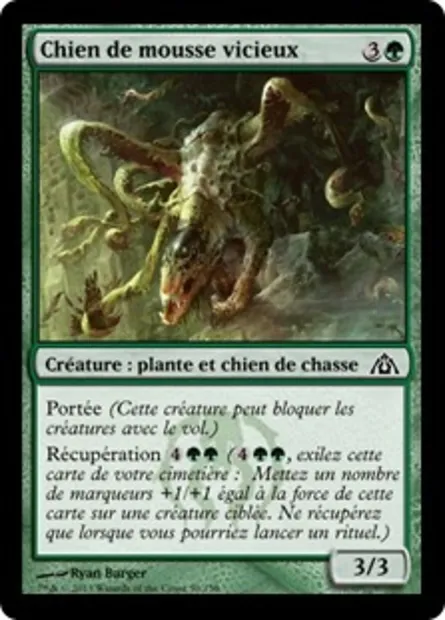 Chien de mousse vicieux, carte Magic DGM 50 — extension Le labyrinthe du dragon