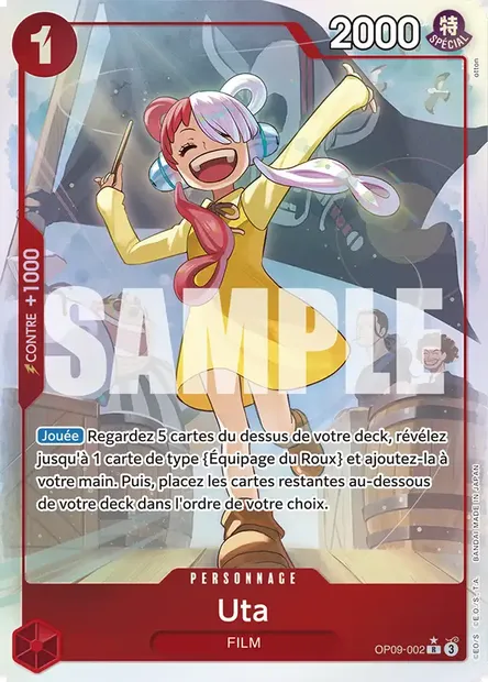 Uta, carte One Piece OP09-002 — extension LES NOUVEAUX EMPEREURS