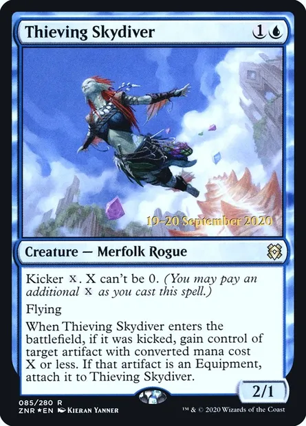 Thieving Skydiver, Magic card PZNR 85s — Zendikar Rising Promos set