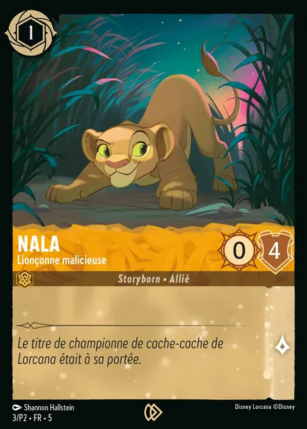 Nala - Lionçonne malicieuse, carte Disney Lorcana P2-003 — extension P2