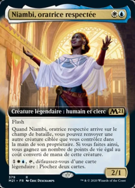 Niambi, oratrice respectée, carte Magic M21 379 — extension Core Set 2021