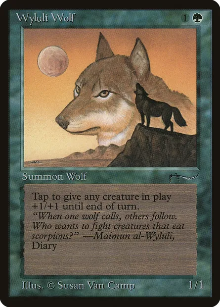 Wyluli Wolf, Magic card ARN 55 — Arabian Nights set