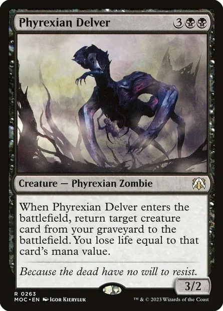 Phyrexian Delver, Magic card MOC 263 — March of the Machine Commander set