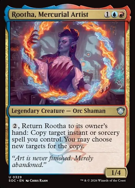 Rootha, Mercurial Artist, Magic card SOC 329 — Secrets of Strixhaven Commander set