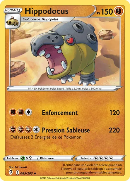 Hippodocus, carte Pokémon EVS 85 — extension Évolution Céleste