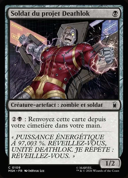Soldat du projet Deathlok, carte Magic MSH 109 — extension Marvel Super Heroes