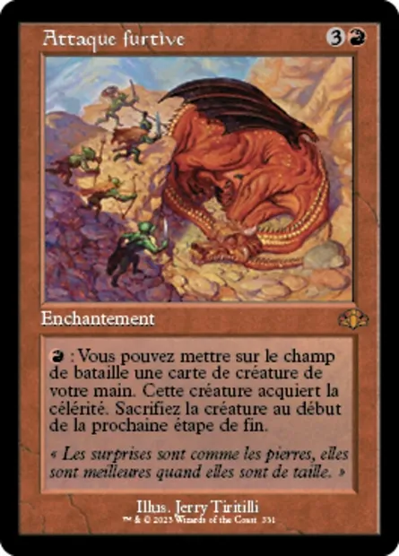 Attaque furtive, carte Magic DMR 331 — extension Dominaria Remastered