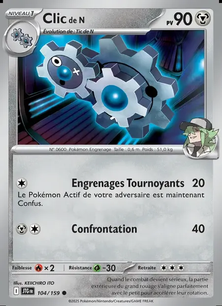 Clic de N, carte Pokémon JTG 104 — extension Aventures Ensemble