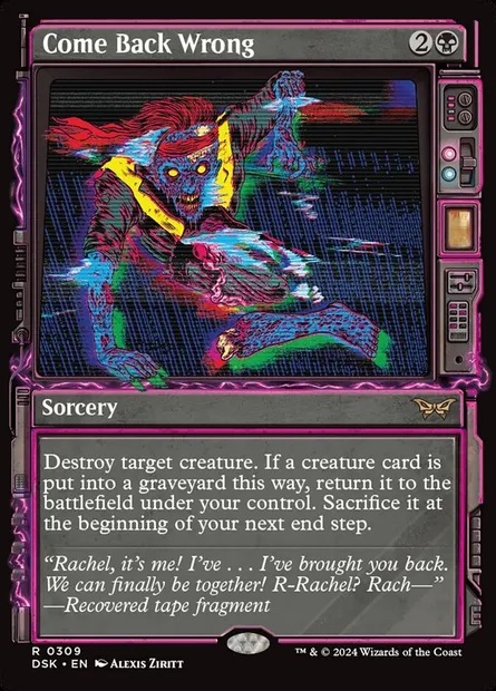 Come Back Wrong, Magic card DSK 309 — Duskmourn: House of Horror set