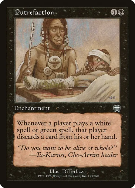 Putréfaction, carte Magic MMQ 153 — extension Masques de Mercadia