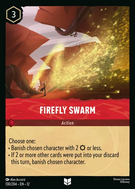 Firefly Swarm, Disney Lorcana card CH12-130 — Wilds Unknown set