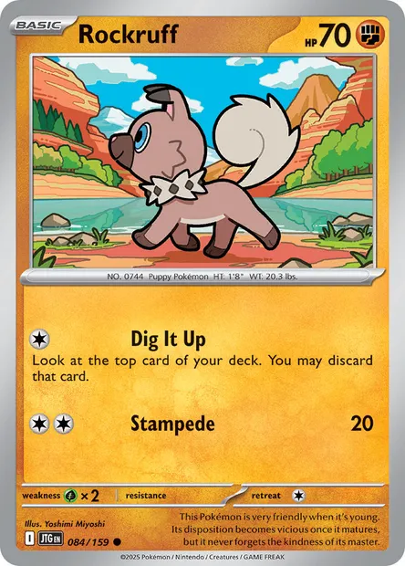 Rockruff, Pokémon card JTG 084 — Journey Together set