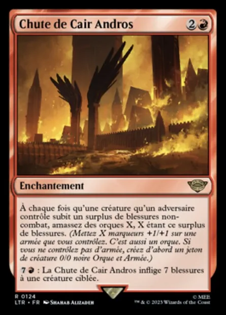Chute de Cair Andros, carte Magic LTR 124 — extension Le Seigneur des Anneaux : chroniques de la Terre du Milieu