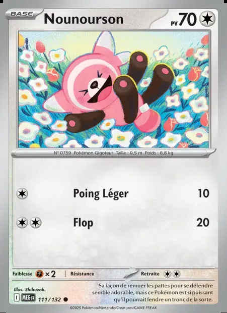 Nounourson, carte Pokémon MEG 111 — extension Méga-Évolution