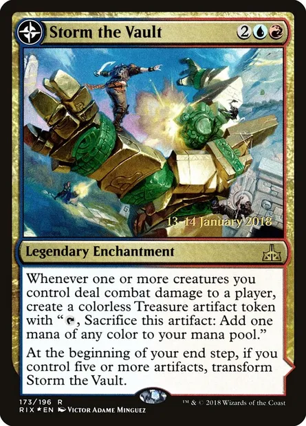 Assaut du caveau // Caveau de Catlacan, carte Magic PRIX 173s — extension Rivals of Ixalan Promos