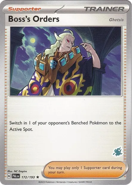 Boss's Orders - Ghetsis, Pokémon card BA24 172d — Battle Academy 2024 set