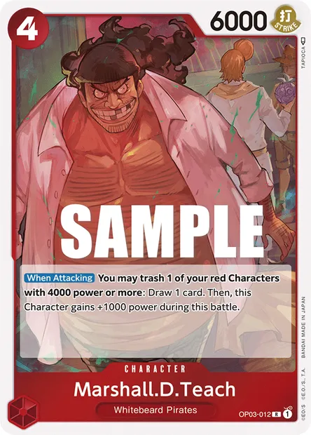 Marshall.D.Teach, One Piece card OP03-012 — PILLARS OF STRENGTH set