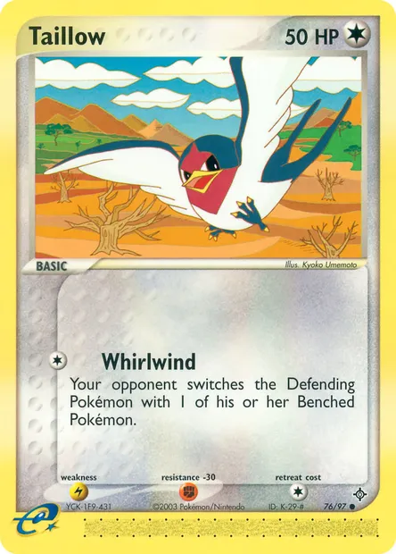 Taillow, Pokémon card DR 76 — Dragon set