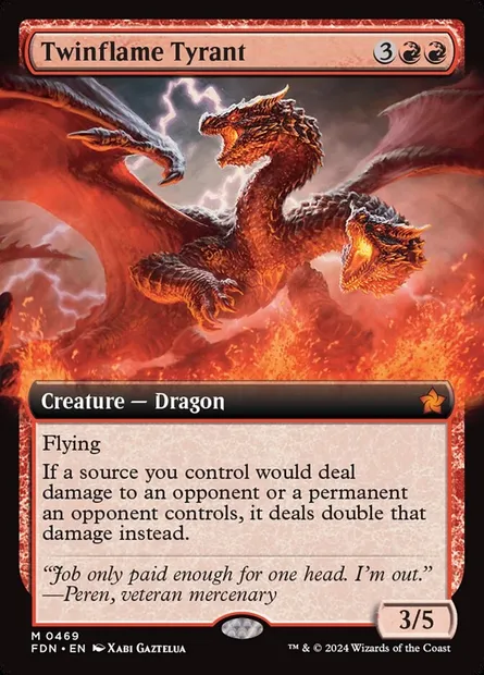 Twinflame Tyrant, Magic card FDN 469 — Foundations set