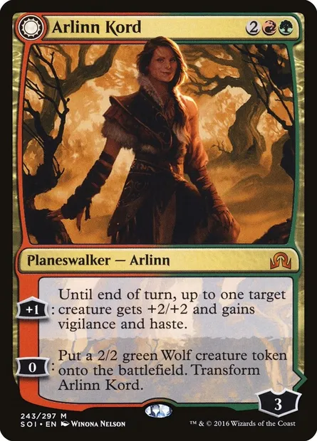 Arlinn Kord // Arlinn, Embraced by the Moon, Magic card SOI 243 — Shadows over Innistrad set