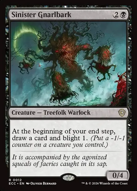 Sinister Gnarlbark, Magic card ECC 12 — Lorwyn Eclipsed Commander set
