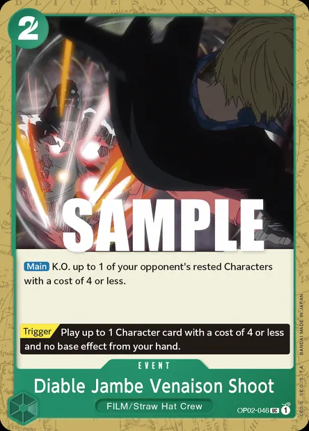 Diable Jambe Venaison Shoot, One Piece card OP02-046 — PARAMOUNT WAR set