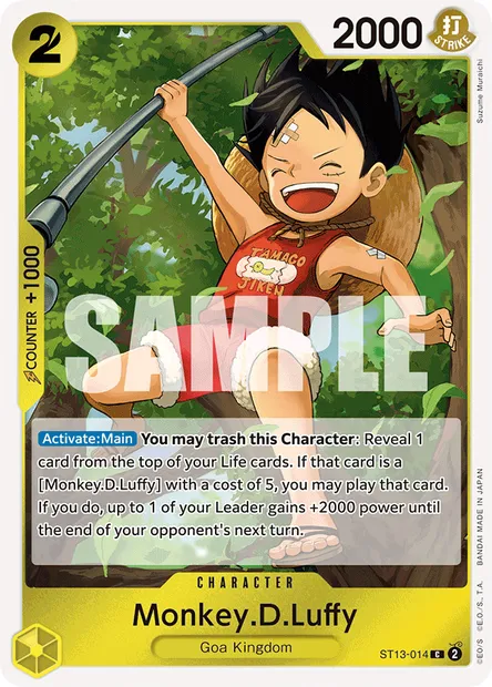 Monkey.D.Luffy, One Piece card ST13-014 — The Three Brothers set
