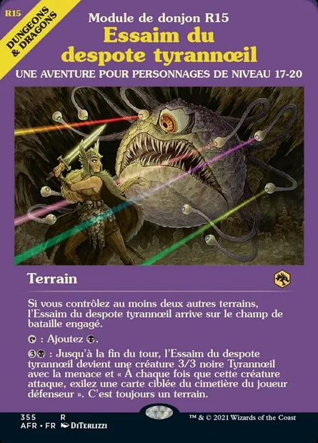 Essaim du despote tyrannœil, carte Magic AFR 355 — extension Forgotten Realms: Aventures dans les Royaumes Oubliés