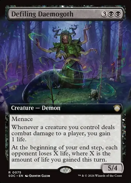 Defiling Daemogoth, Magic card SOC 75 — Secrets of Strixhaven Commander set