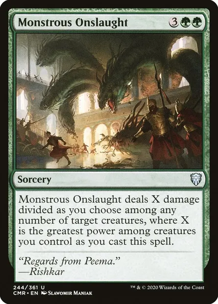 Monstrous Onslaught, Magic card CMR 244 — Commander Legends set