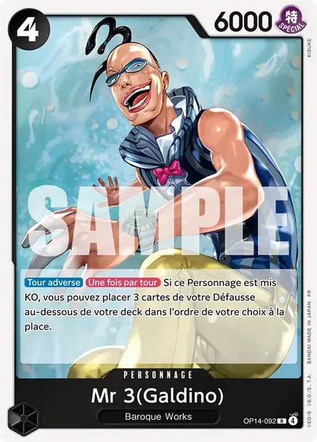 Mr 3(Galdino), carte One Piece OP14-092 — extension LES SEPT DE LA MER D'AZUR