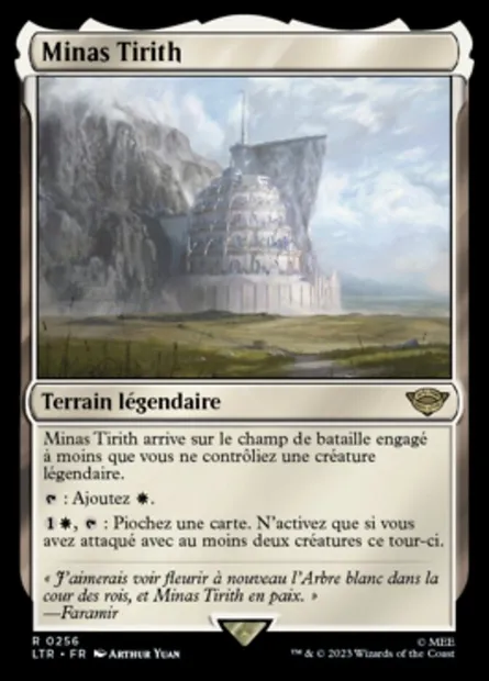 Minas Tirith, carte Magic LTR 256 — extension Le Seigneur des Anneaux : chroniques de la Terre du Milieu