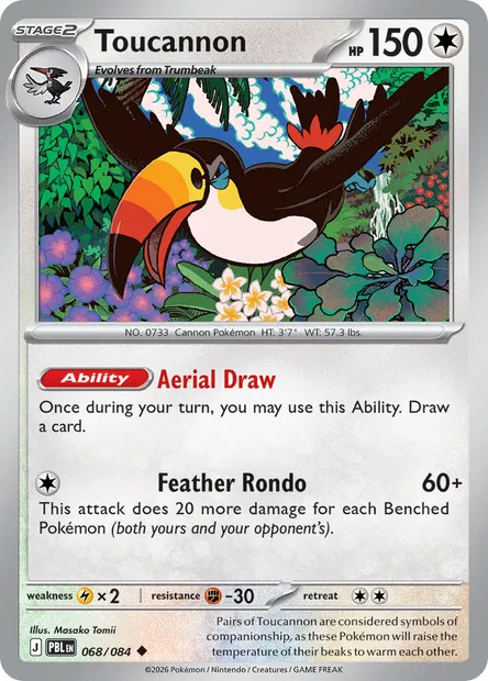 Toucannon, Pokémon card PBL 068 — Pitch Black set