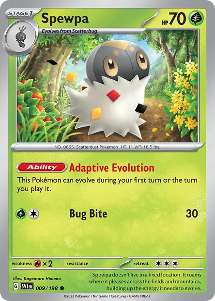 Spewpa, Pokémon card SVI 009 — Scarlet & Violet set