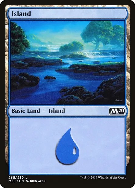 Island, Magic card M20 265 — Core Set 2020 set
