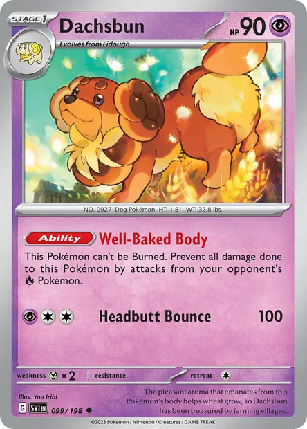 Dachsbun, Pokémon card SVI 099 — Scarlet & Violet set