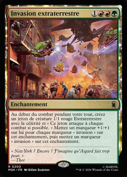 Invasion extraterrestre, carte Magic MSH 200 — extension Marvel Super Heroes