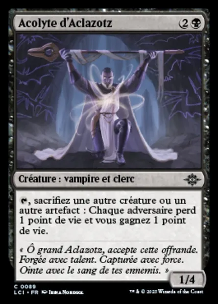 Acolyte of Aclazotz, carte Magic LCI 89 — extension The Lost Caverns of Ixalan