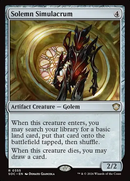 Simulacre solennel, carte Magic SOC 355 — extension Secrets of Strixhaven Commander