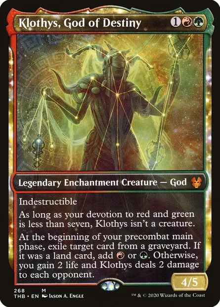 Klothys, God of Destiny, Magic card THB 268 — Theros Beyond Death set