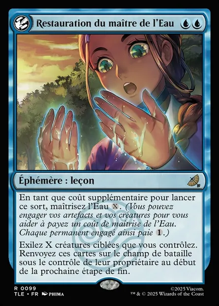 Restauration du maître de l'Eau, carte Magic TLE 99 — extension Avatar: The Last Airbender Eternal