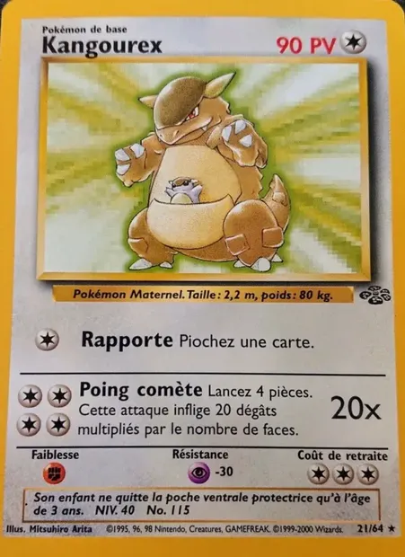 Kangourex, carte Pokémon JU 21 — extension Jungle
