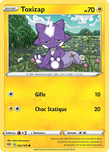Toxizap, carte Pokémon DAA 62 — extension Ténèbres Embrasées