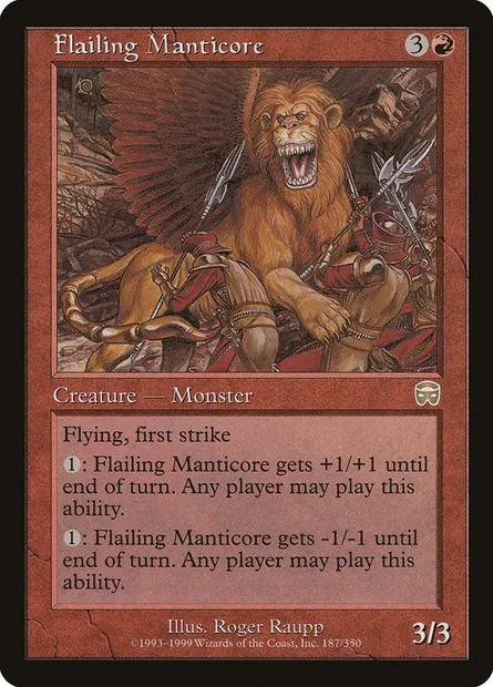 Flailing Manticore, Magic card MMQ 187 — Mercadian Masques set