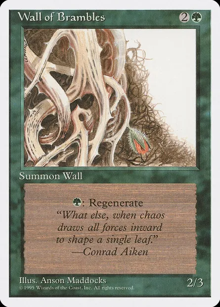 Mur de ronces, carte Magic 4ED 282 — extension Quatrième Edition