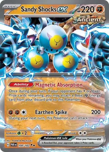 Sandy Shocks ex, Pokémon card PAR 108 — Paradox Rift set