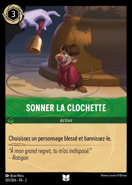 Sonner la clochette, carte Disney Lorcana CH2-101 — extension L'Ascension des Floodborn