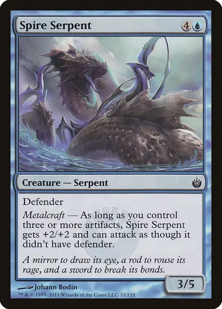 Spire Serpent, Magic card MBS 32 — Mirrodin Besieged set