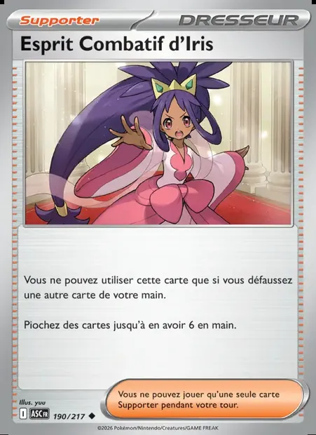 Esprit Combatif d'Iris, carte Pokémon ASC 190 — extension Héros Transcendants