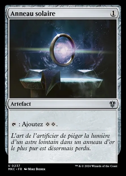 Anneau solaire, carte Magic MKC 237 — extension Murders at Karlov Manor Commander